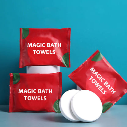 Reusable Magic Bath Towel Tissues | 100% Cotton Towels for Travel & Outdoor