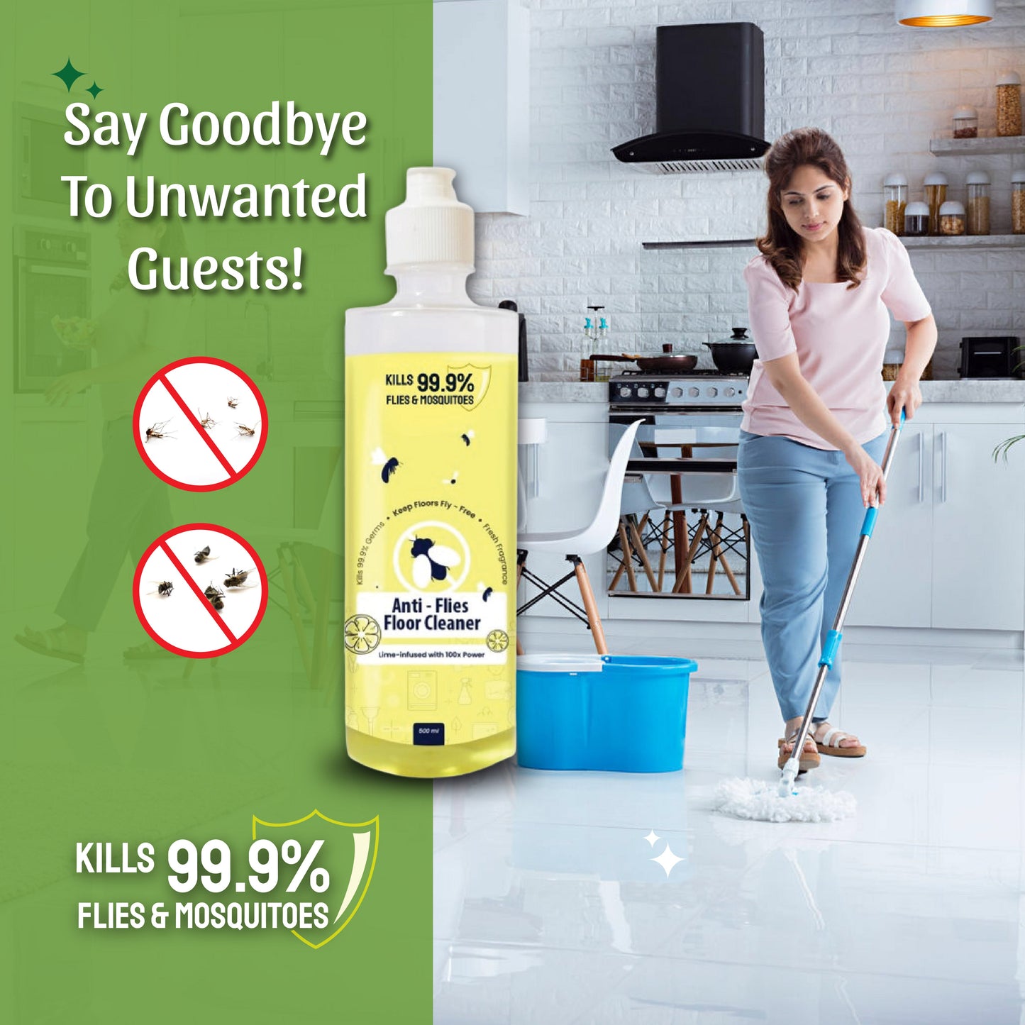 Anti-Flies Floor Cleaner (Ants & Flies Repellent, Child Safe, Pet Safe)